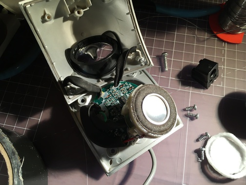 The original driver. Black plastic stop to the right.